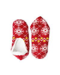 Crane Cosy Slipper Socks 4-8 - Red