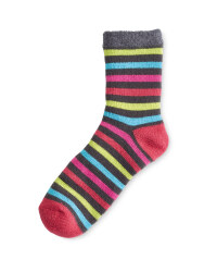 Crane Cosy Socks 4-8 - Grey Stripe