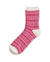 Crane Cosy Socks 4-8 - Pink