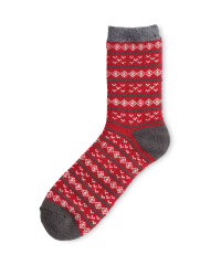 Crane Cosy Socks 4-8 - Red