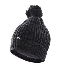 Crane Dark Grey Skiing Pompom Hat