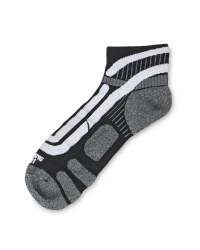 Crane Ergonomic Cycling Socks Pair - Black/White