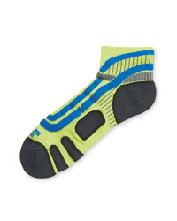 Crane Ergonomic Cycling Socks Pair - Lime/Blue