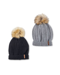 Crane Faux Fur Knitted Hat