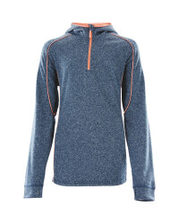 Crane Girls Junior Hooded Midlayer - Blue/Coral