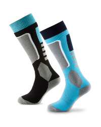 Crane Ladies Ski Socks 2 Pack - Navy/Blue