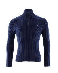 Crane Men's Knitted Sweater - Navy