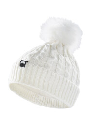 Crane Cream Skiing Fur Pompom Hat