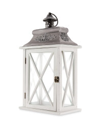 Cream/Grey Indoor Wooden Lantern