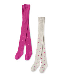 Cream/Purple Infants Stars Tights