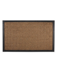 Criss-Cross Design Doorguard Mat - Biscuit