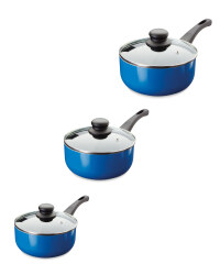 Crofton 3-Piece Saucepan Set - Dark Blue
