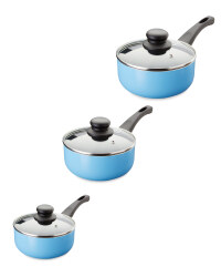 Crofton 3-Piece Saucepan Set - Light Blue