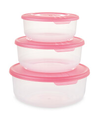 Crofton Round Food Container 3-Pack - Magenta