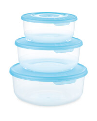 Crofton Round Food Container 3-Pack - Turquoise