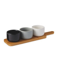 Crofton Serving Board & Round Bowls - Greyscale
