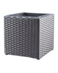 Cubed Rattan Effect Planter - Grey