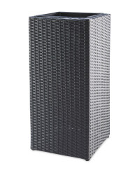 Cubic Rattan Effect Planter - Black