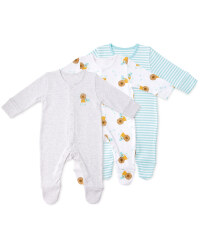 Organic Lion Baby Sleep Suits 3 Pack