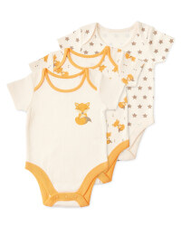 Organic Fox Baby Body Suits 3 Pack