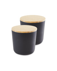 Medium Bamboo Canisters 2 Pack - Dark Grey