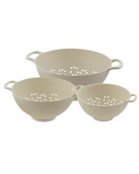 Bamboo Colander 3 Pack - Stone