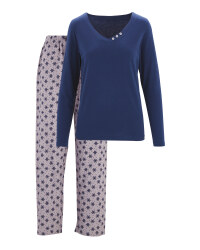 Dark Blue Ladies' Flannel Pyjamas
