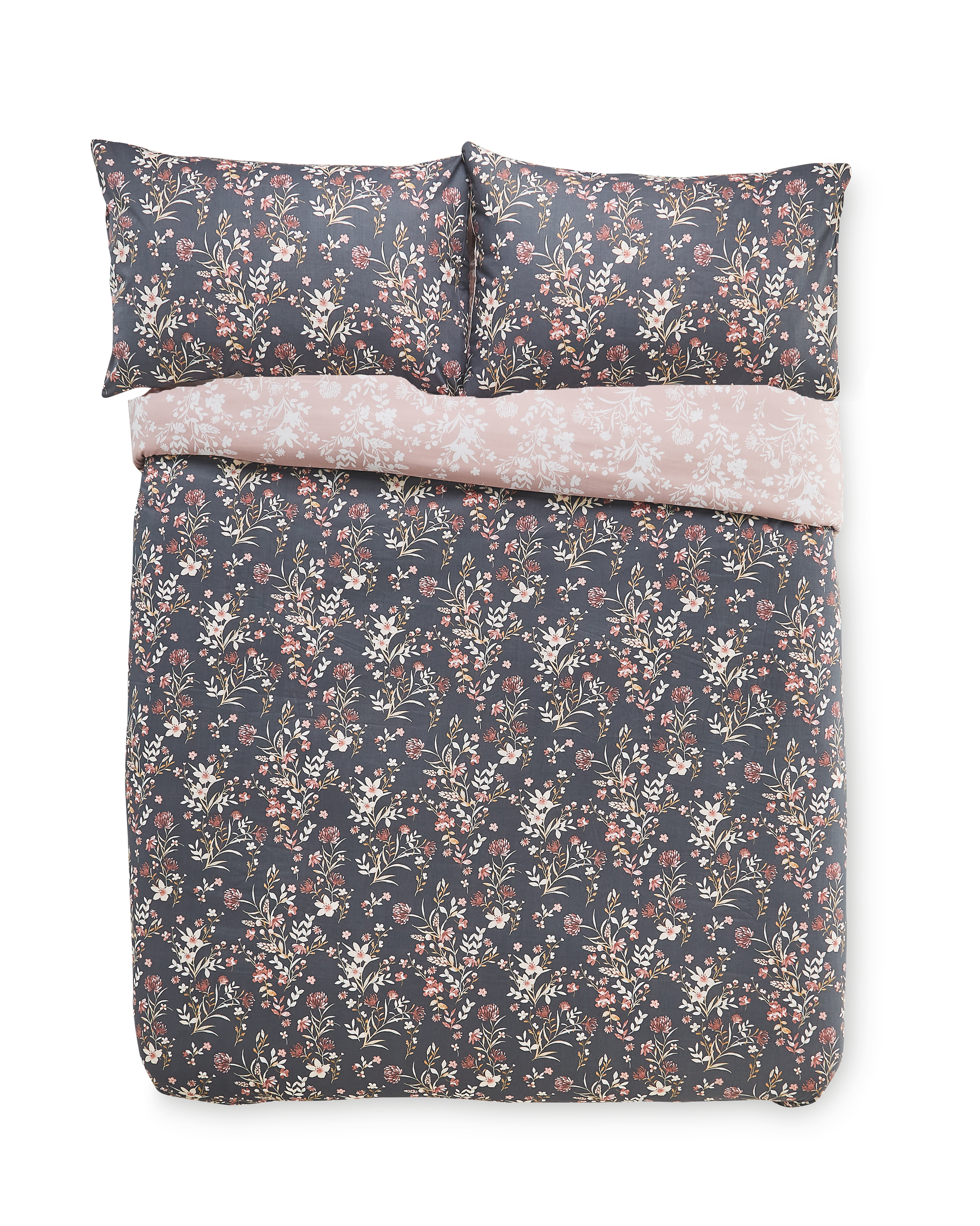 Dark Floral Printed King Duvet Set