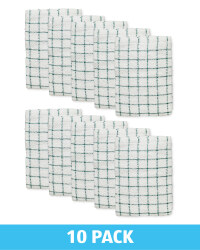 Dark Green Terry Tea Towels 10 Pack