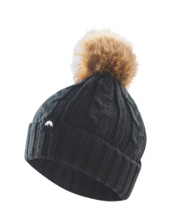 Crane Grey Skiing Fur Pompom Hat