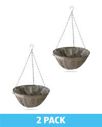 Grey Hanging Basket 2 Pack