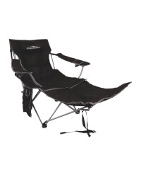 Deluxe Camping Chair With Footrest - Black