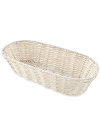 Distressed White Bread Basket