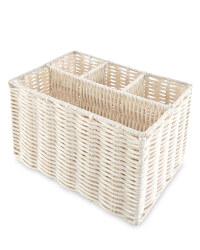 Distressed White Cutlery Holder