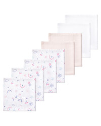 Ditsy Rainbow Muslin Cloths 8 Pack