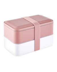 Double Bento Lunchbox - Pale Pink