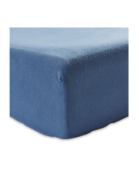 Double Brushed Cotton Fitted Sheet - Dark Blue