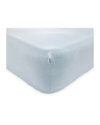 Double Cotton Fitted Sheet - Blue