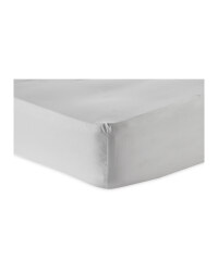 Double Sateen Fitted Sheet - White