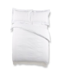 Double Waffle Duvet Set - White