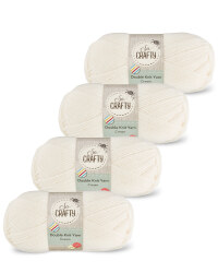 So Crafty Double Yarn 4-Pack - Cream