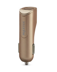 Dual USB Car Charger - Gold
