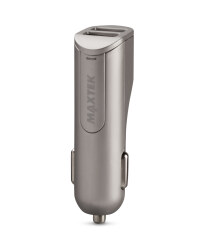 Dual USB Car Charger - Silver