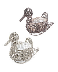 Duck Rattan Animal Planter