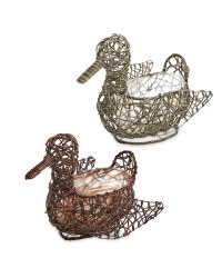 Duck Rattan Effect Animal Planter