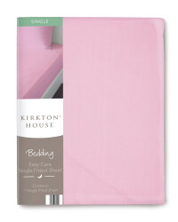 Easy Care Single Fitted Sheet - Pink