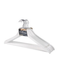 Easy Home Clothes Hangers 6 Pack - White