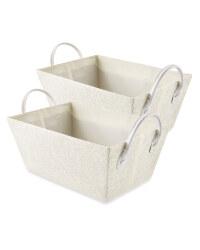 Easy Home Off White Storage Tote Set