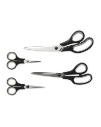 Easy Home Scissors Set 4-Piece - Black