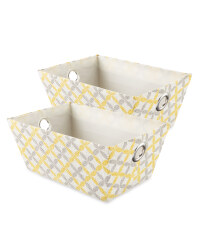 Easy Home Storage Tote 2-Pack - Grey/Yellow